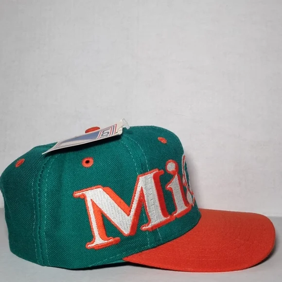 NWT Vintage 90s Miami Dolphins Logo 7 Spellout NFL Football Hat Cap Snapback W🔥 - Picture 3 of 5
